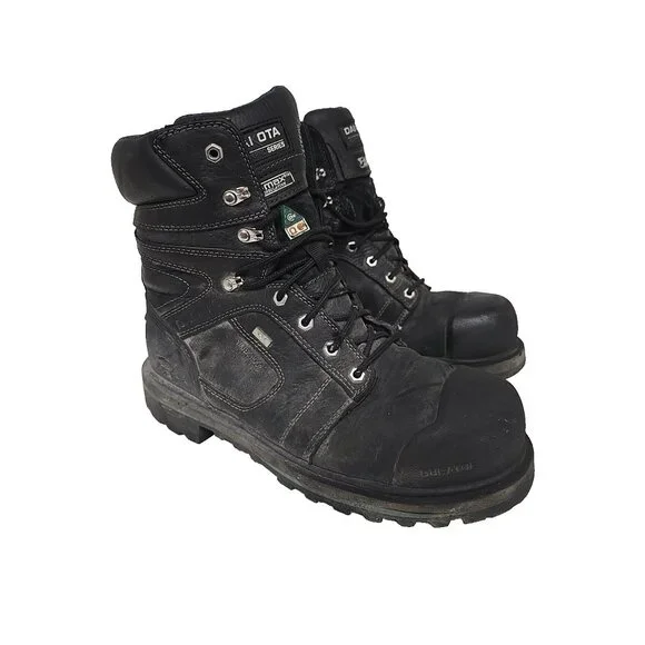 DAKOTA Men's 557 8" STCP HD3 Vibram Work Boots Black Size 10.5M - Picture 1 of 7